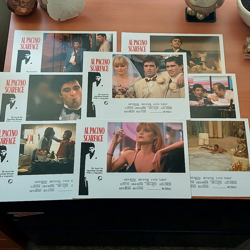 VTG 1983 Scarface Original Lobby Card Set (8) - Rare Bathtub Scene. Must Have!!!